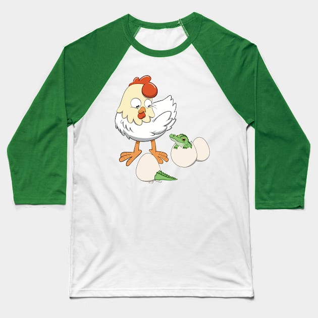 Feathers and Reptiles Baseball T-Shirt by Narwhal-Scribbles